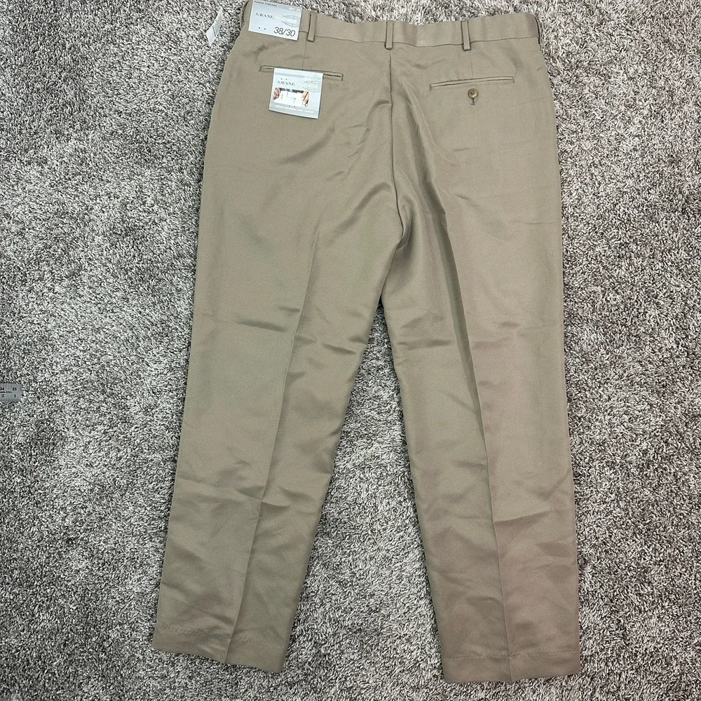Savane Platinum Chino‎ Dress Pants 38x30 Mid Khaki Straight Fit NWT
